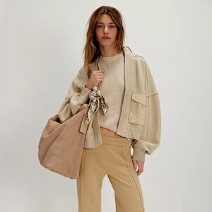 Free People Lou Day Cardi in Puff Pastry